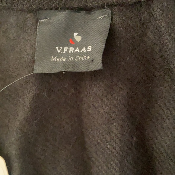 V. Fraas Women’s Plaid Twill Ruana Black Poncho - Picture 4 of 6